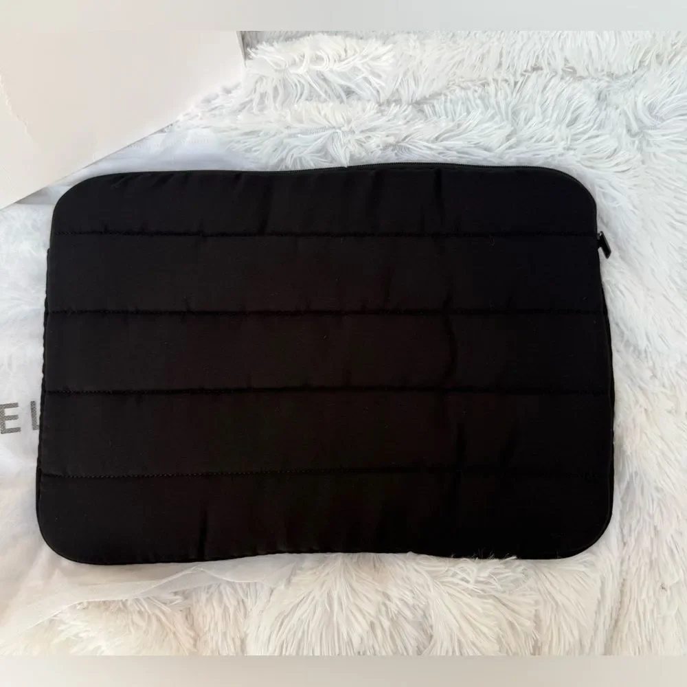 Chanel GWP Quilted Laptop Case Sleeve Black Pouch Clutch iPad Tablet Case